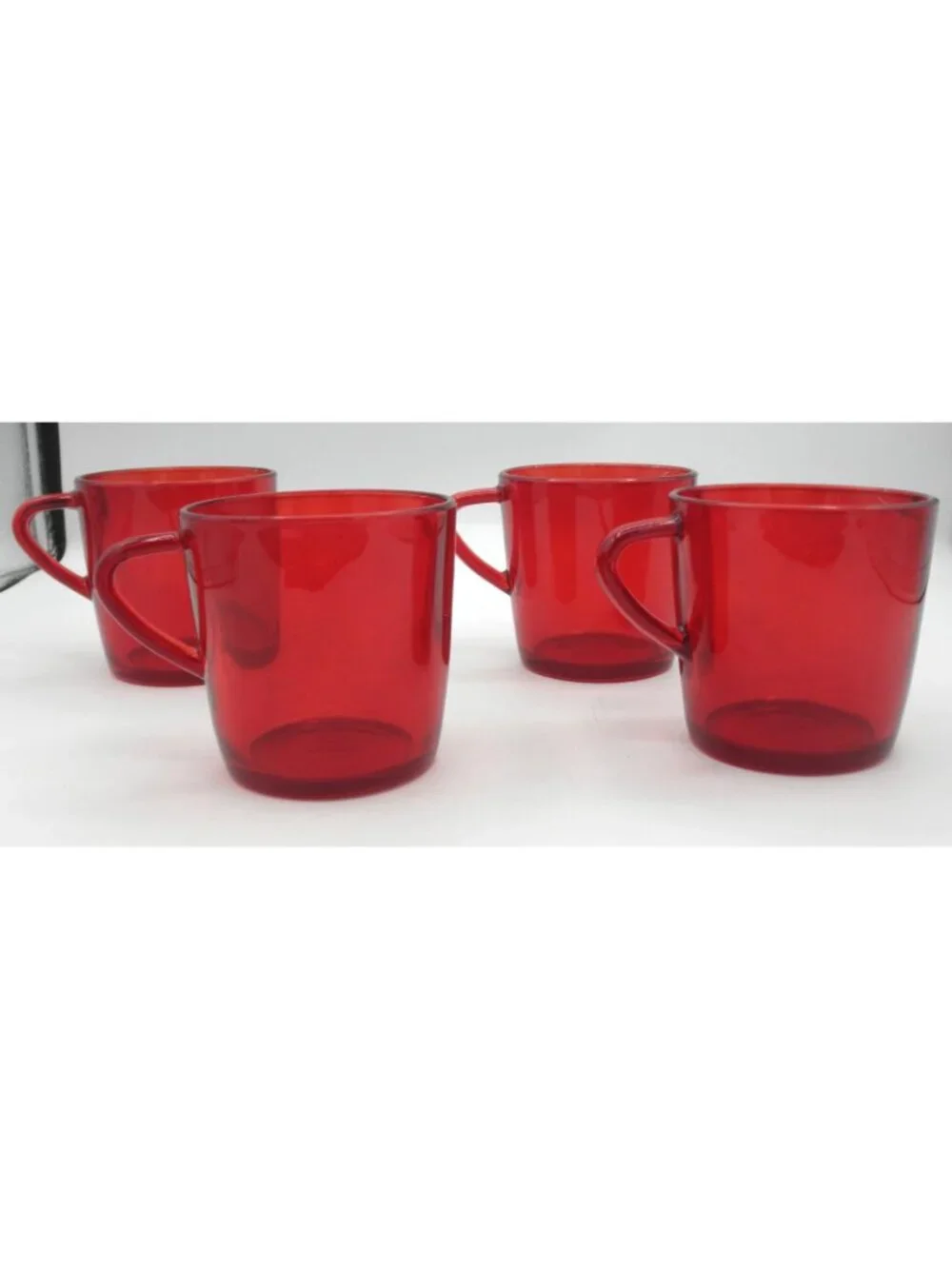 Ljuvlig Red Glass 7 oz. Capuccino Cup Mug by Ikea set of 4 Pattern Code: IKALJUR